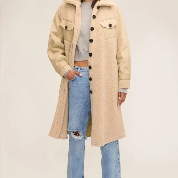 Marissa Webb FRANKIE SHERPA COATED CANVAS TRENCH